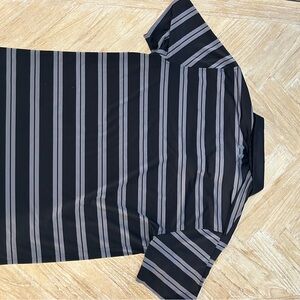 Under Armor Black Striped Golf Polo